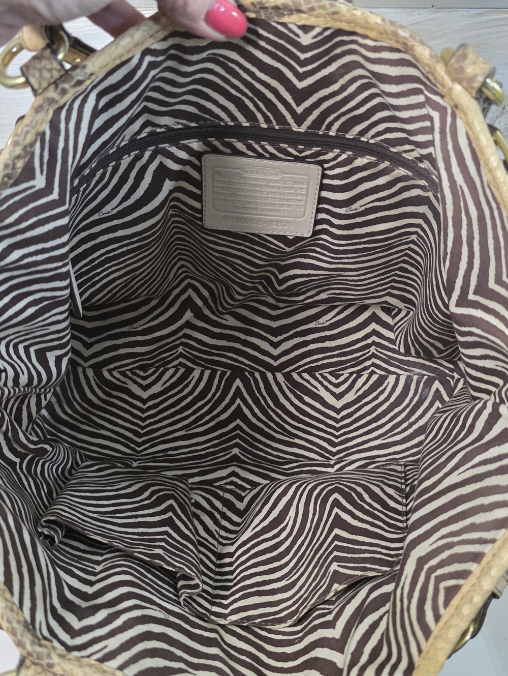 Coach Python Natalie Raffia Shoulder Bag - Picture 4 of 12